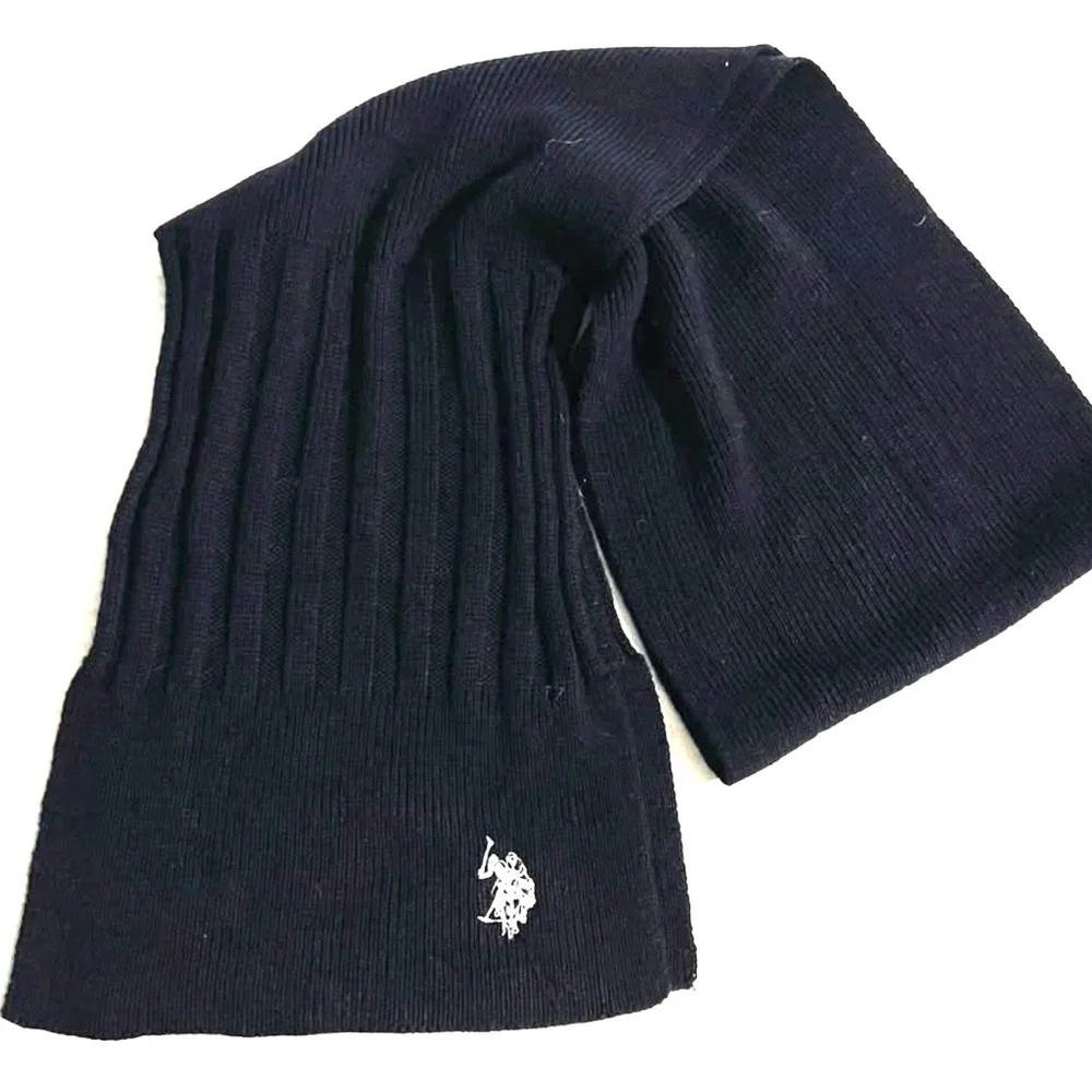 U.S.Polo Assn.Men’s Scarves Knit Wraps Ralph Lauren Black 60” x 8”